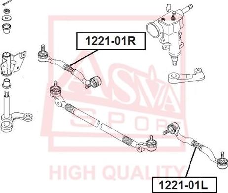 ASVA 1221-01R - Наконечник рульової тяги, кульовий шарнір avtolavka.club