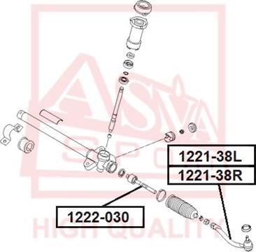 ASVA 1221-38L - Наконечник рульової тяги, кульовий шарнір avtolavka.club