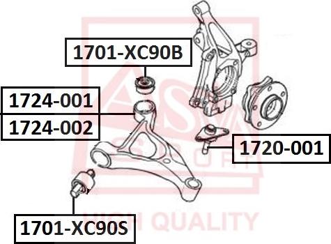 ASVA 1701-XC90S - Сайлентблок, важеля підвіски колеса avtolavka.club