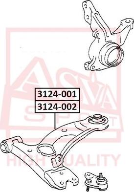 ASVA 3124-001 - Важіль незалежної підвіски колеса avtolavka.club