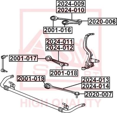 ASVA 2024-013 - Важіль незалежної підвіски колеса avtolavka.club