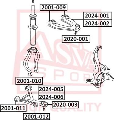 ASVA 2020-001 - Шарова опора, несучий / направляючий шарнір avtolavka.club