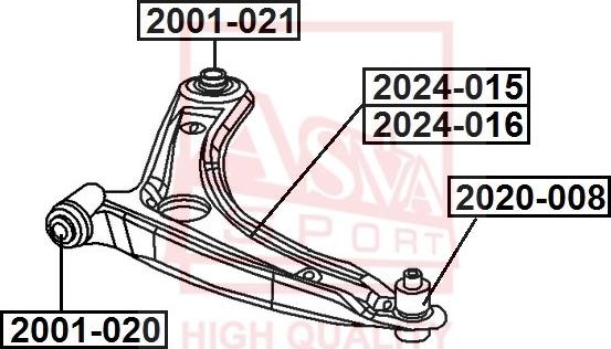 ASVA 2024-015 - Важіль незалежної підвіски колеса avtolavka.club