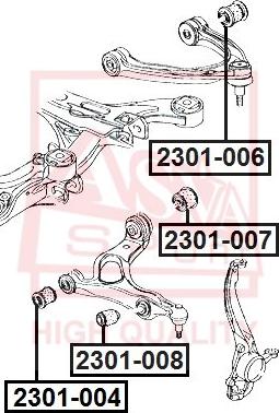 ASVA 2301-006 - Сайлентблок, важеля підвіски колеса avtolavka.club