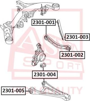 ASVA 2301-004 - Сайлентблок, важеля підвіски колеса avtolavka.club