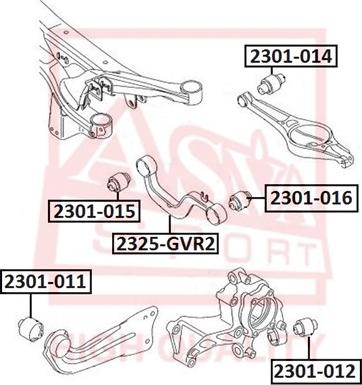 ASVA 2301-012 - Сайлентблок, важеля підвіски колеса avtolavka.club