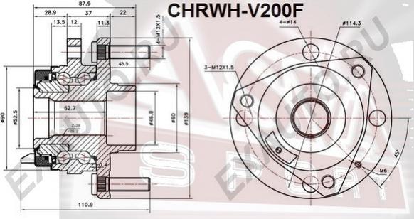 ASVA CHRWH-V200F - Маточина колеса avtolavka.club