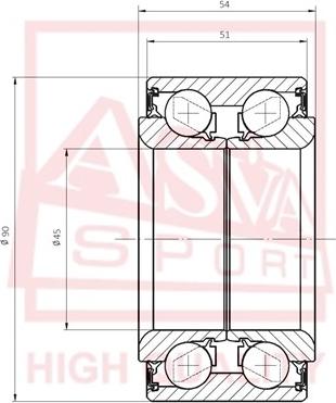 ASVA DAC45900051-54 - Підшипник ступиці колеса avtolavka.club