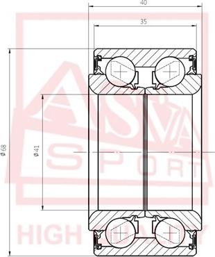 ASVA DAC41680035-40 - Підшипник ступиці колеса avtolavka.club