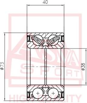 ASVA DAC38730040 - Підшипник ступиці колеса avtolavka.club