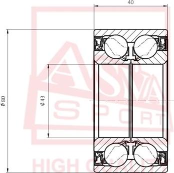 ASVA DACM43800040 - Підшипник ступиці колеса avtolavka.club