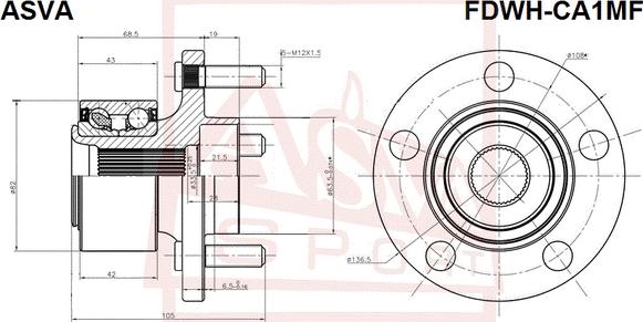 ASVA FDWH-CA1MF - Маточина колеса avtolavka.club