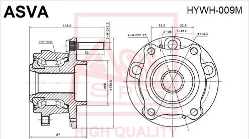 ASVA HYWH-009M - Маточина колеса avtolavka.club