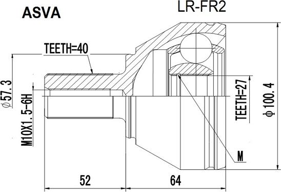 ASVA LR-FR2 - Шарнірний комплект, ШРУС, приводний вал avtolavka.club