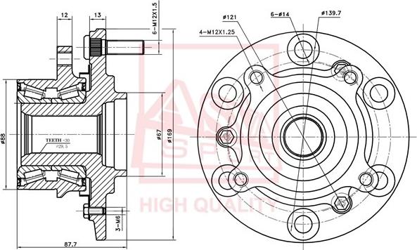 ASVA MTWH-KB4F - Маточина колеса avtolavka.club