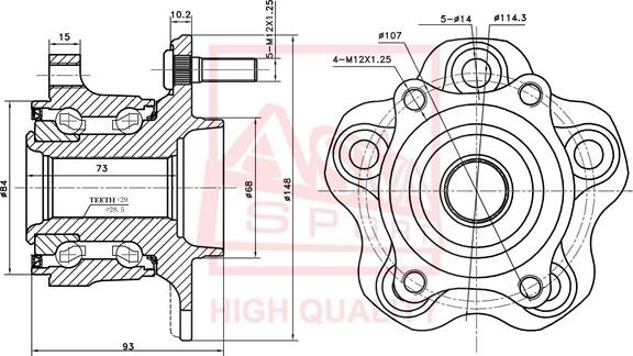 ASVA NSWH-Z50MR - Маточина колеса avtolavka.club