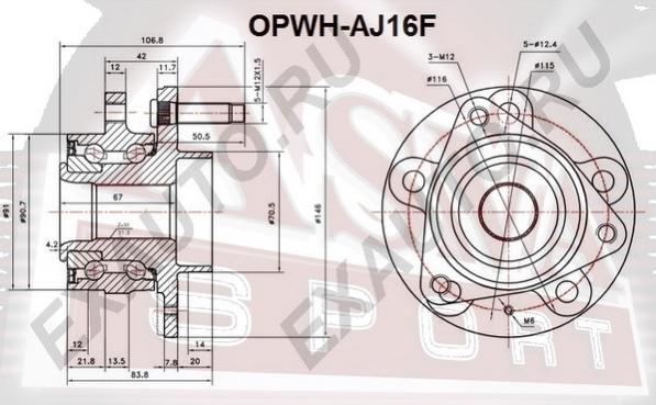 ASVA OPWH-AJ16F - Маточина колеса avtolavka.club