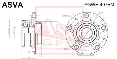 ASVA PGWH-407RM - Маточина колеса avtolavka.club