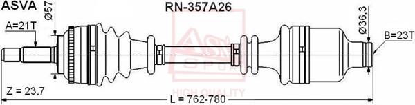 ASVA RN-357A26 - Приводний вал avtolavka.club