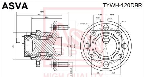 ASVA TYWH-120DBR - Маточина колеса avtolavka.club