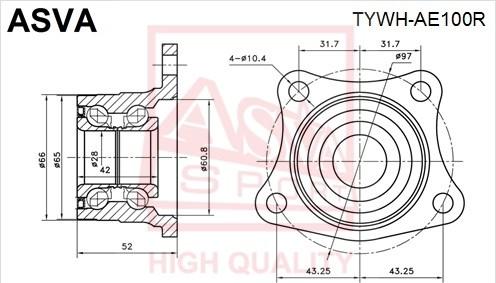 ASVA TYWH-AE100R - Маточина колеса avtolavka.club