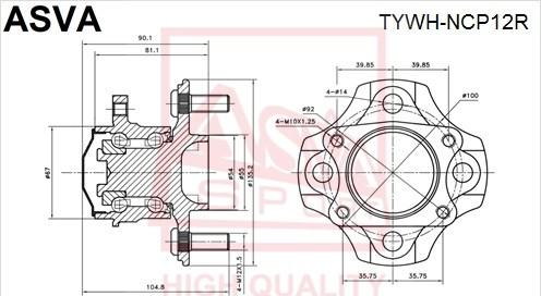 ASVA TYWH-NCP12R - Маточина колеса avtolavka.club