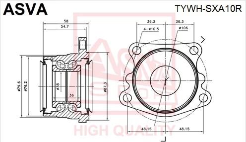 ASVA TYWH-SXA10R - Маточина колеса avtolavka.club