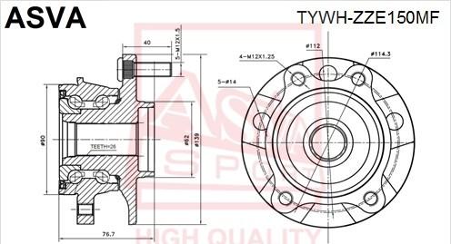 ASVA TYWH-ZZE150MF - Маточина колеса avtolavka.club