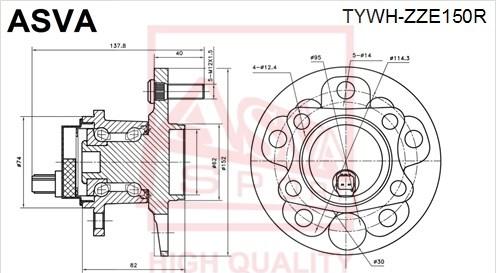 ASVA TYWH-ZZE150R - Маточина колеса avtolavka.club