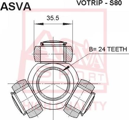 ASVA VOTRIP-S80 - Шарнірний комплект, ШРУС, приводний вал avtolavka.club