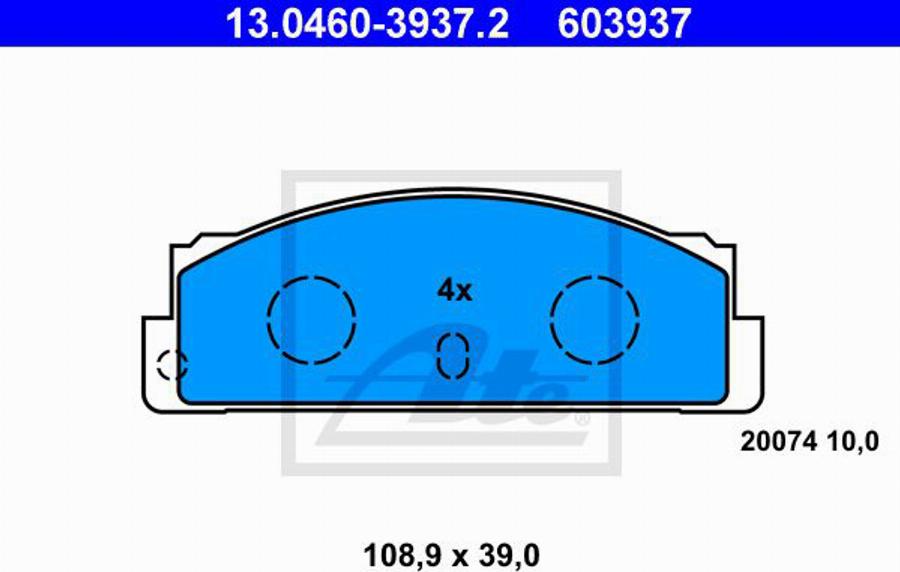 ATE 603937 - Гальмівні колодки, дискові гальма avtolavka.club