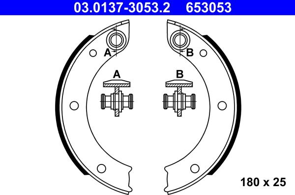 ATE 03.0137-3053.2 - Комплект гальм, ручник, парковка avtolavka.club