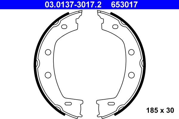 ATE 03.0137-3017.2 - Комплект гальм, ручник, парковка avtolavka.club