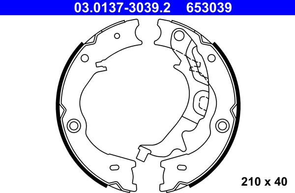 ATE 03.0137-3039.2 - Комплект гальм, ручник, парковка avtolavka.club