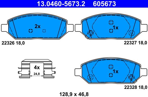 ATE 13.0460-5673.2 - Гальмівні колодки, дискові гальма avtolavka.club