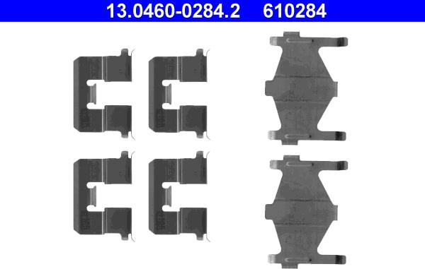 ATE 13.0460-0284.2 - Комплектуючі, колодки дискового гальма avtolavka.club