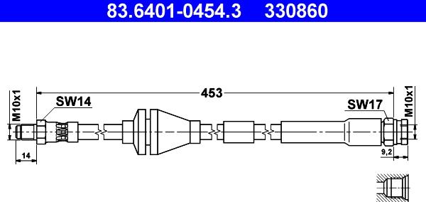 ATE 83.6401-0454.3 - Гальмівний шланг avtolavka.club