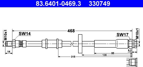 ATE 83.6401-0469.3 - Гальмівний шланг avtolavka.club