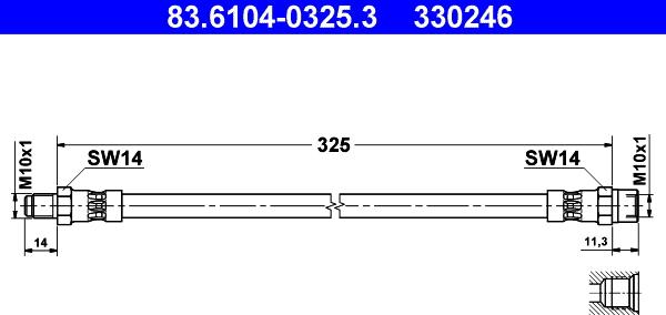 ATE 83.6104-0325.3 - Гальмівний шланг avtolavka.club