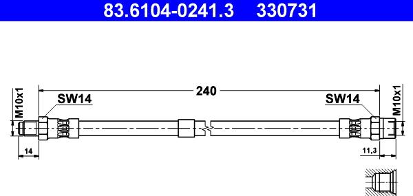 ATE 83.6104-0241.3 - Гальмівний шланг avtolavka.club