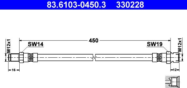 ATE 83.6103-0450.3 - Гальмівний шланг avtolavka.club