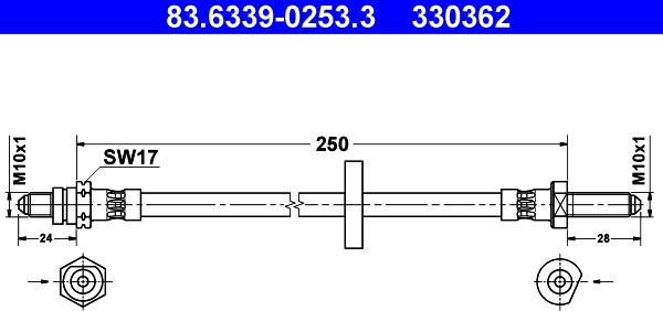 ATE 83.6339-0253.3 - Гальмівний шланг avtolavka.club