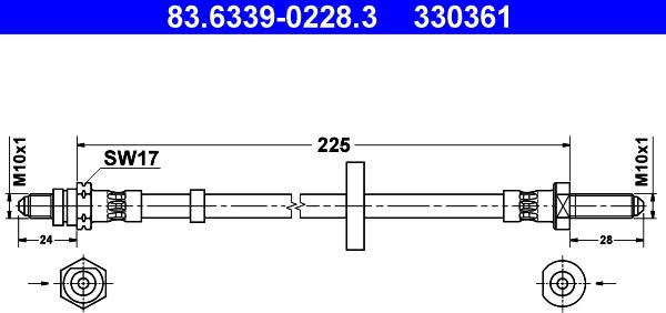 ATE 83.6339-0228.3 - Гальмівний шланг avtolavka.club