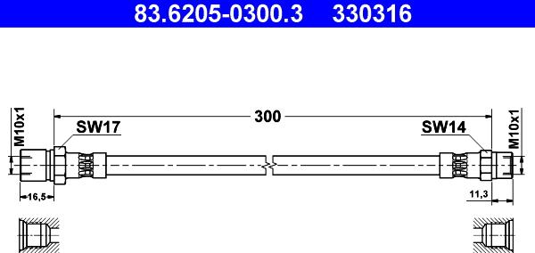 ATE 83.6205-0300.3 - Гальмівний шланг avtolavka.club