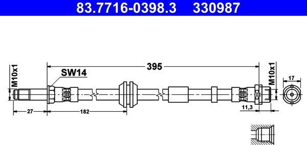 ATE 83.7716-0398.3 - Гальмівний шланг avtolavka.club