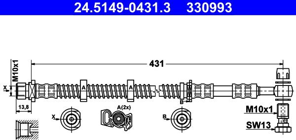 ATE 24.5149-0431.3 - Гальмівний шланг avtolavka.club