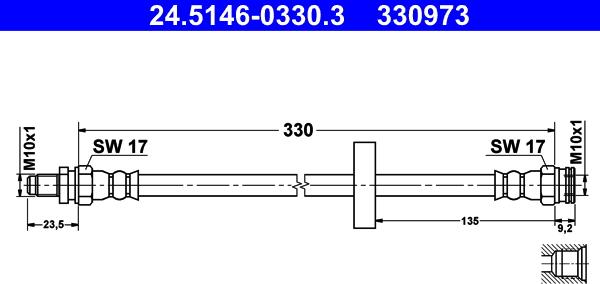 ATE 24.5146-0330.3 - Гальмівний шланг avtolavka.club