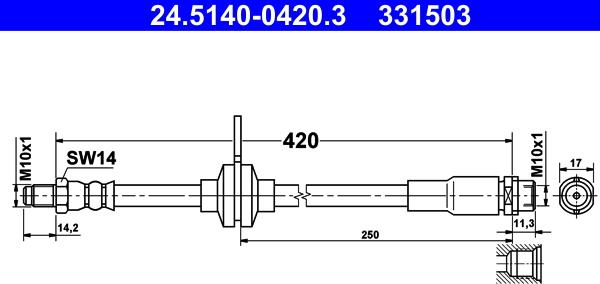 ATE 24.5140-0420.3 - Гальмівний шланг avtolavka.club