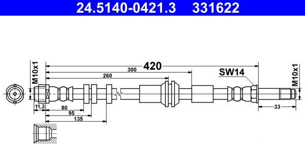 ATE 24.5140-0421.3 - Гальмівний шланг avtolavka.club