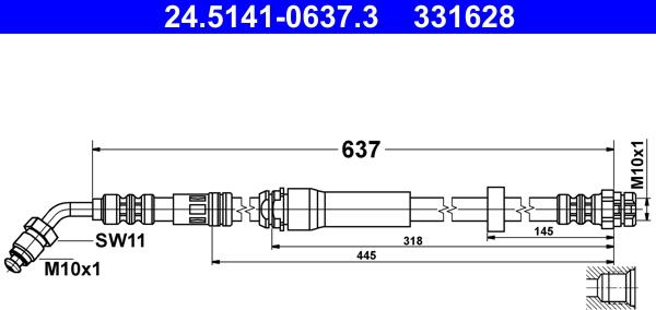 ATE 24.5141-0637.3 - Гальмівний шланг avtolavka.club